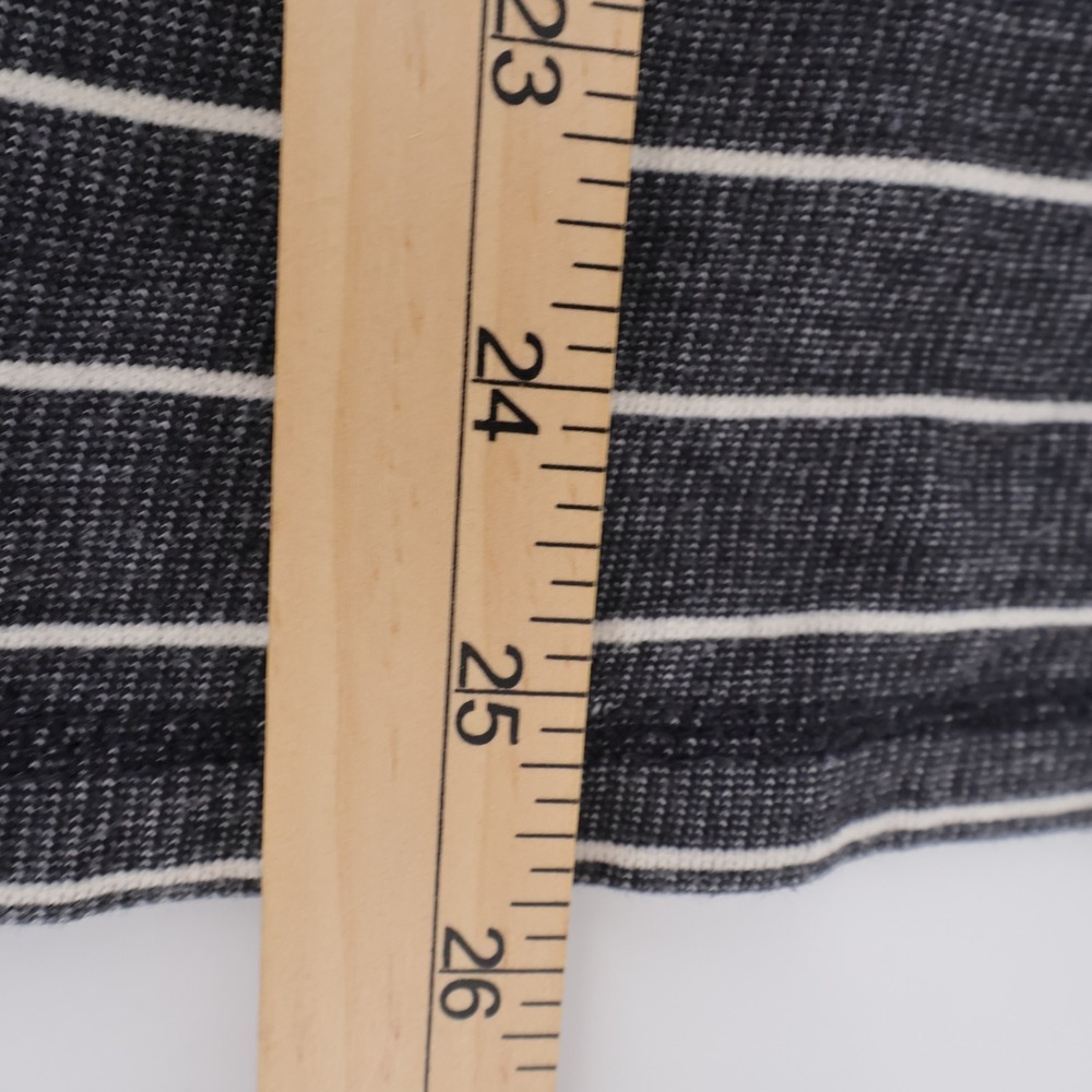 Prana Keller Striped Organic Cotton Blend Shirt Charcoal Long Sleeve Women M - Picture 8 of 9